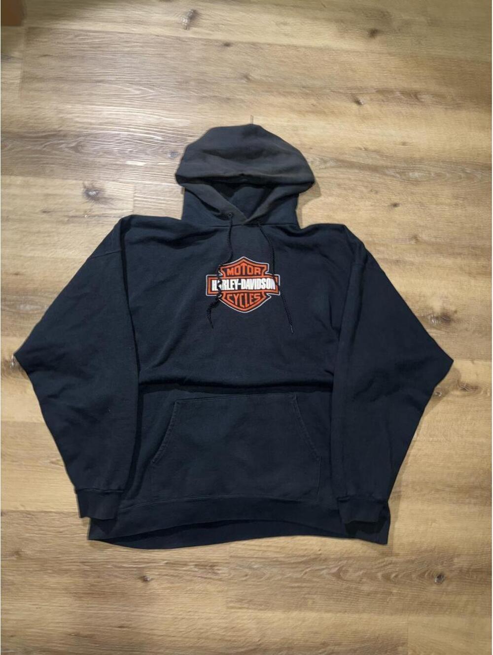 Vintage Harley-Davidson Black Logo Hoodie — Men’s XL